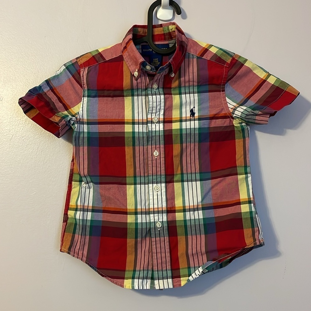 Ralph Lauren Cotton Plaid Button Down Shirt size 4T